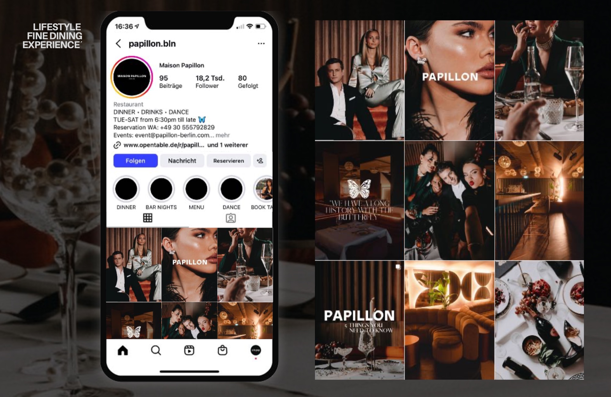 Maison Papillon Berlin Instagram Social Media Launch und Grid Kuration – Kürsat Gürbüz